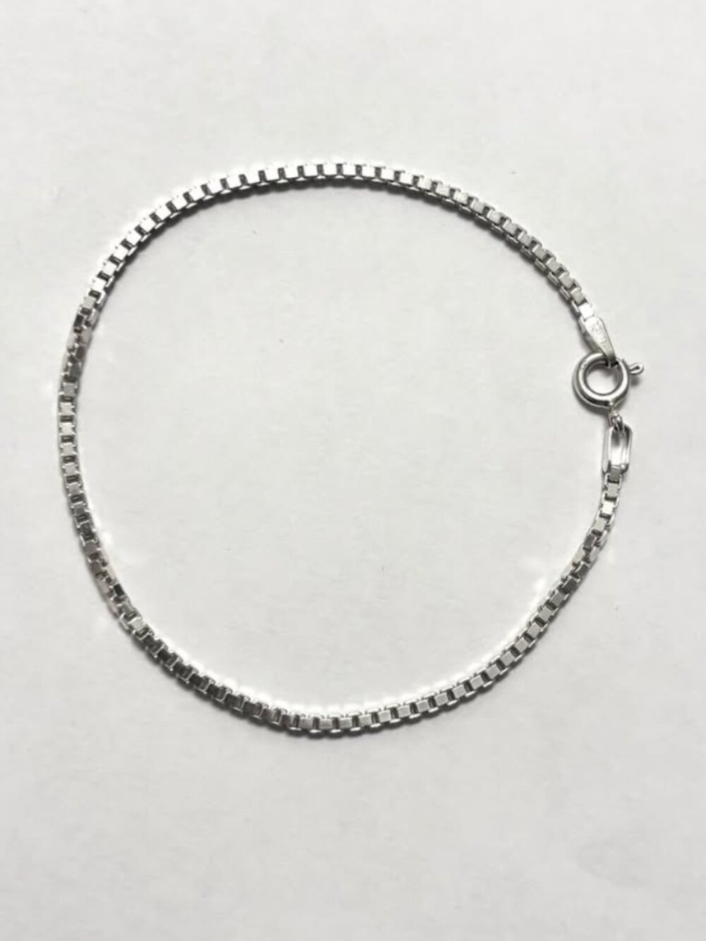 Sterling silver 925 Italy MJI box chain bracelet